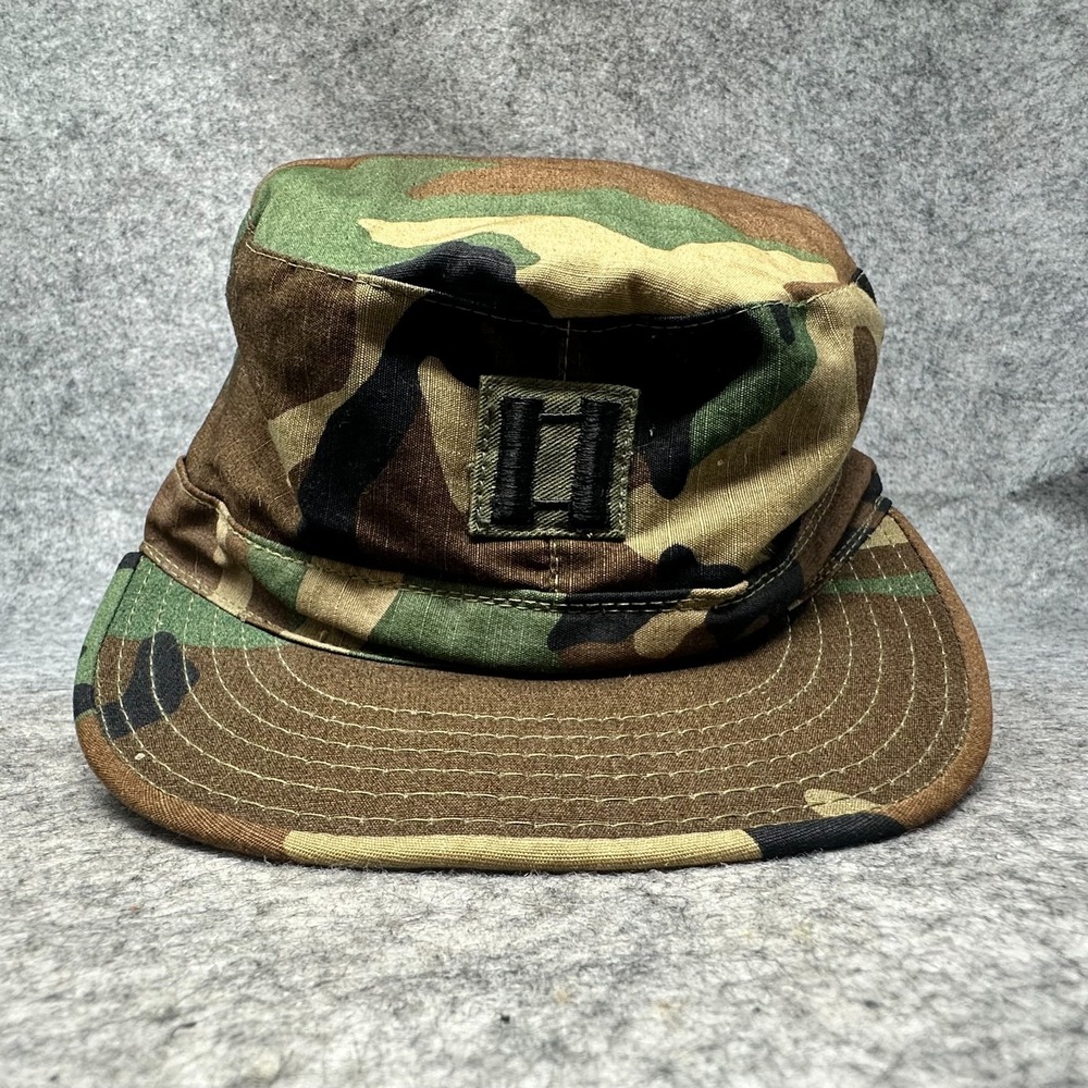 Cap Combat Woodland Camouflage Pattern Military Hat Size 7 3/4 cold Weather